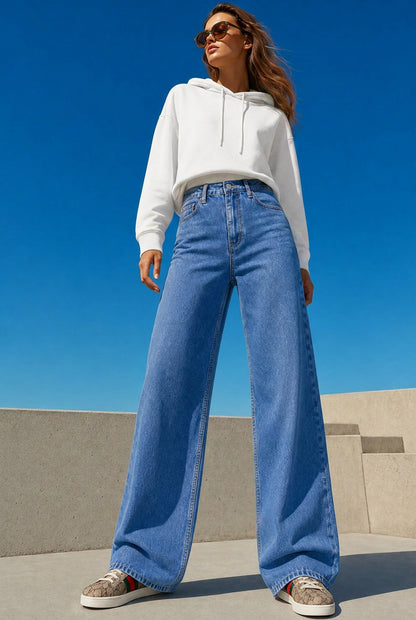 BellaClue Sofia Jean — Mid Indigo, pose